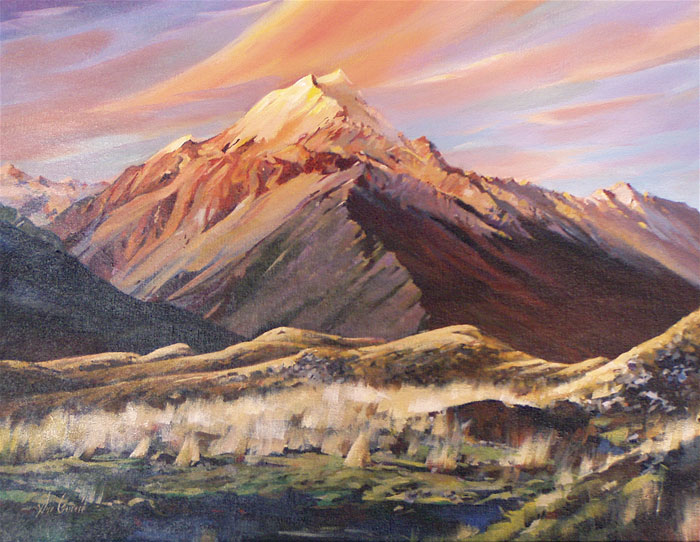 Across the Tussocks to Mt Cook